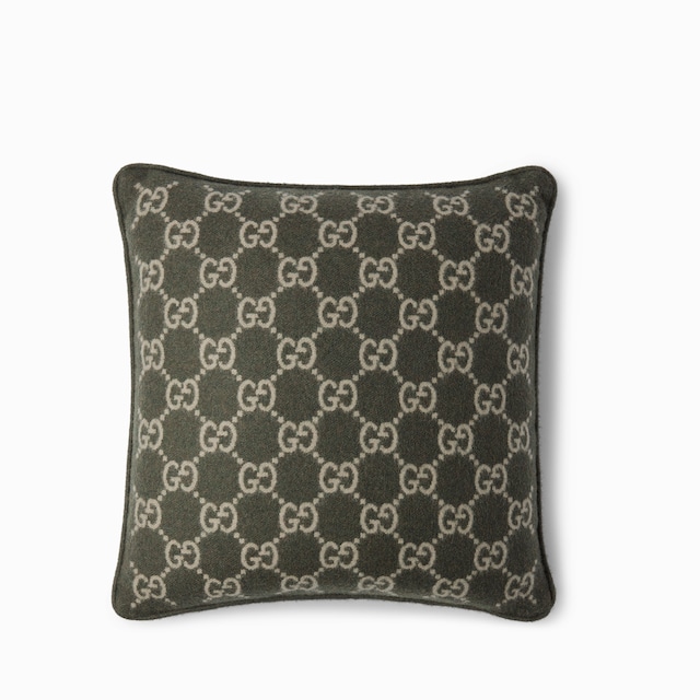 وسادة من جاكارد الصوف والكشمير بنقش GG