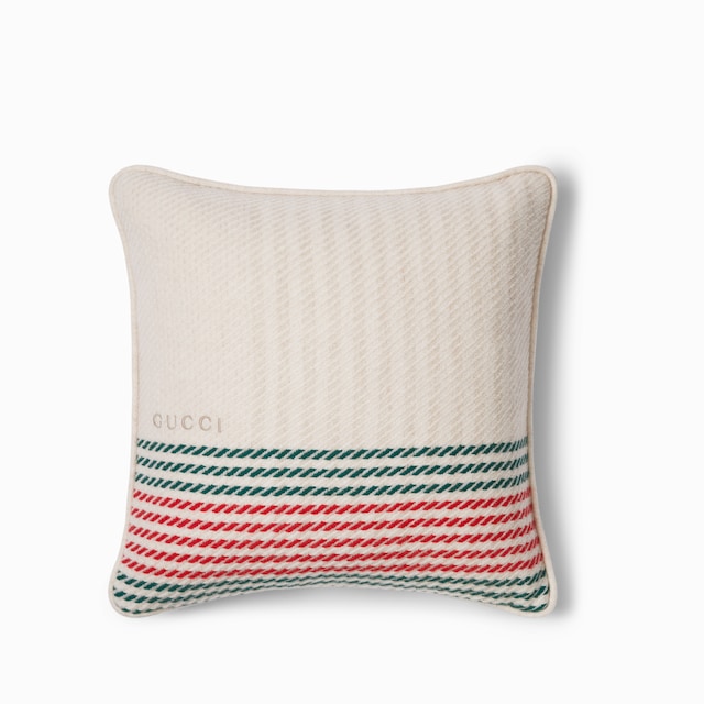 Cashmere jacquard cushion with Web 