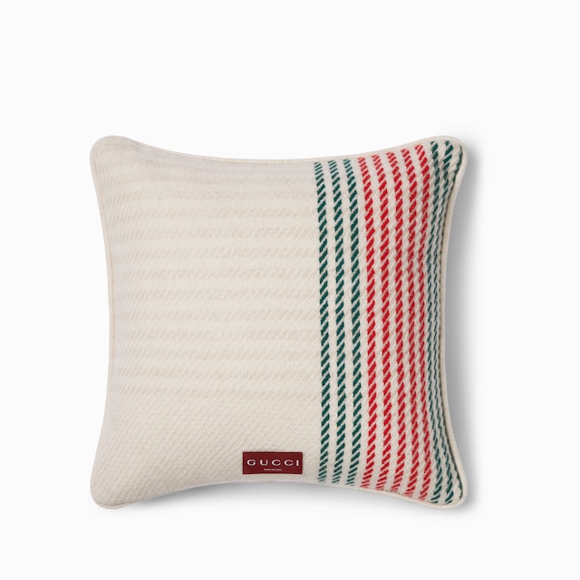 Cashmere jacquard cushion with Web 