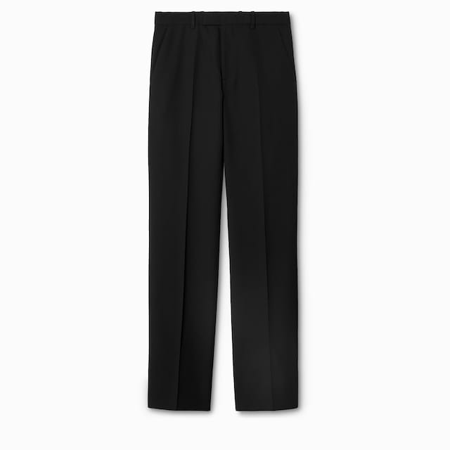 Wool gabardine pant with embroidery