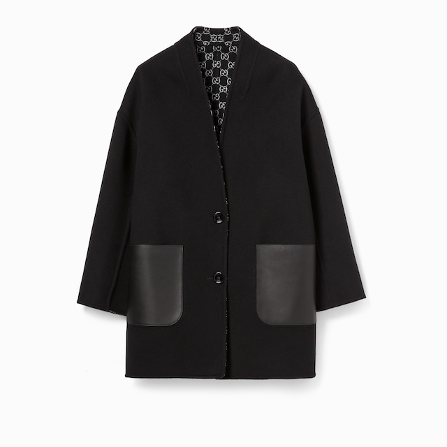 Cappotto reversibile in lana e seta