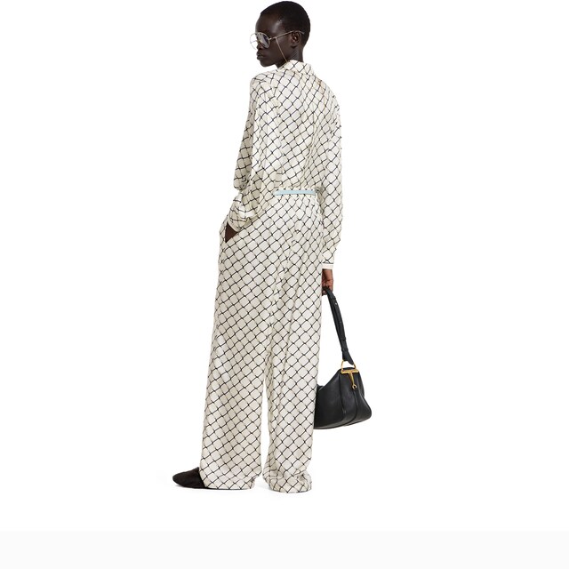 Printed silk twill shirt - image 2