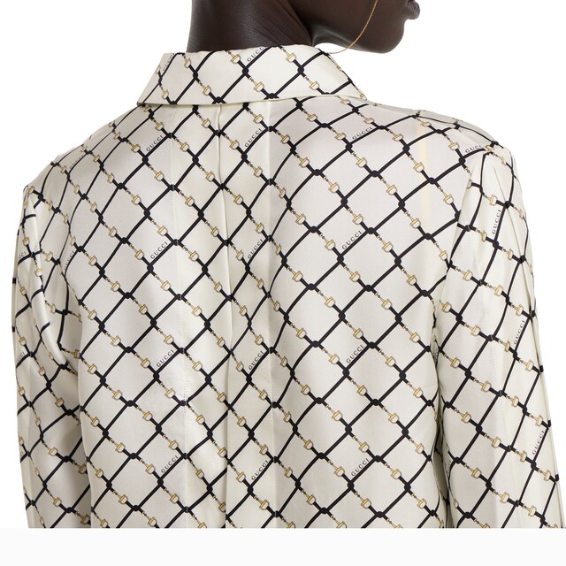 Printed silk twill shirt - image 3