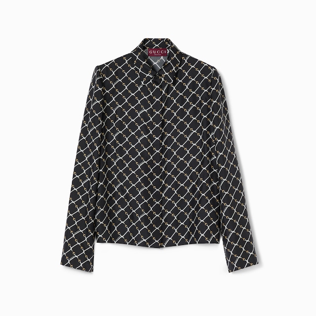 Chemise en twill de soie avec imprimé