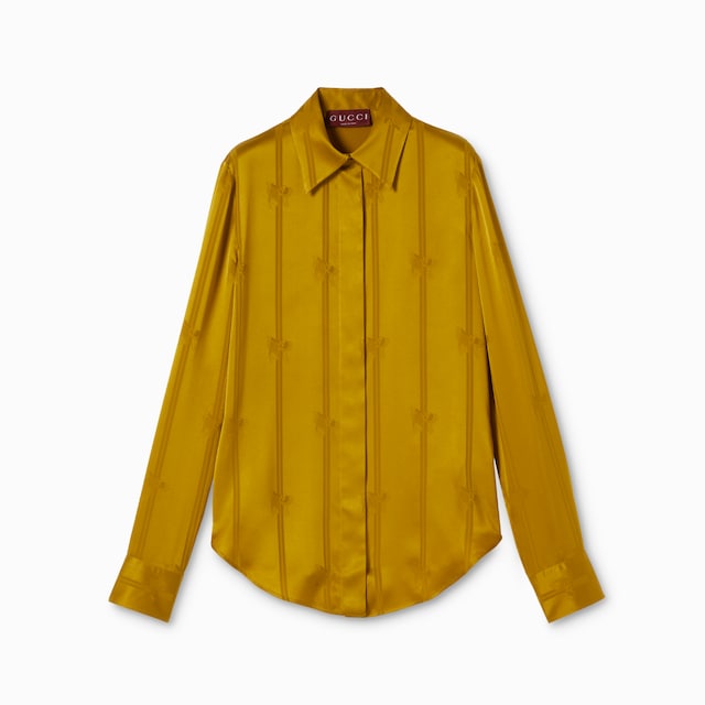 Equestrian silk jacquard shirt