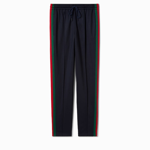 ウェブ ストライプ テクニカルジャージー スポーツウェア パンツ