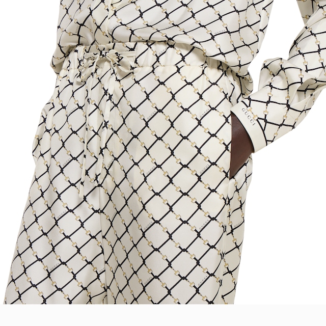Printed silk twill pants - image 2
