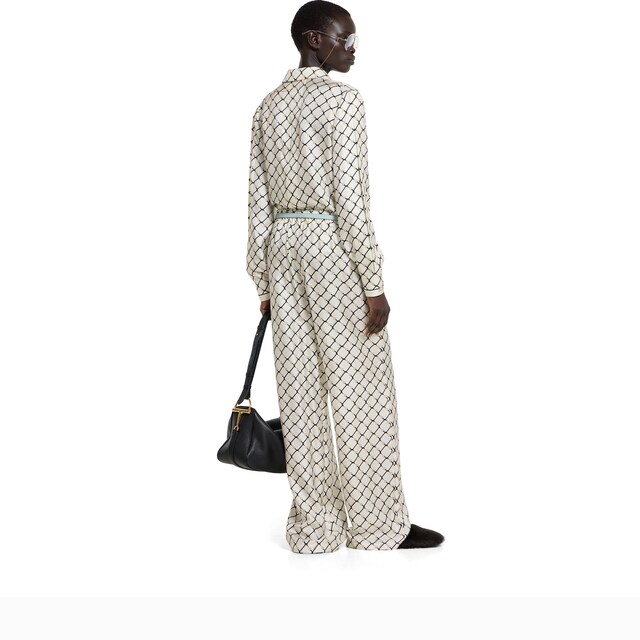 Printed silk twill pants - image 3
