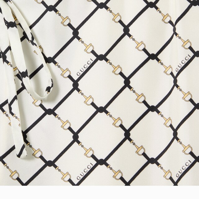 Printed silk twill pants