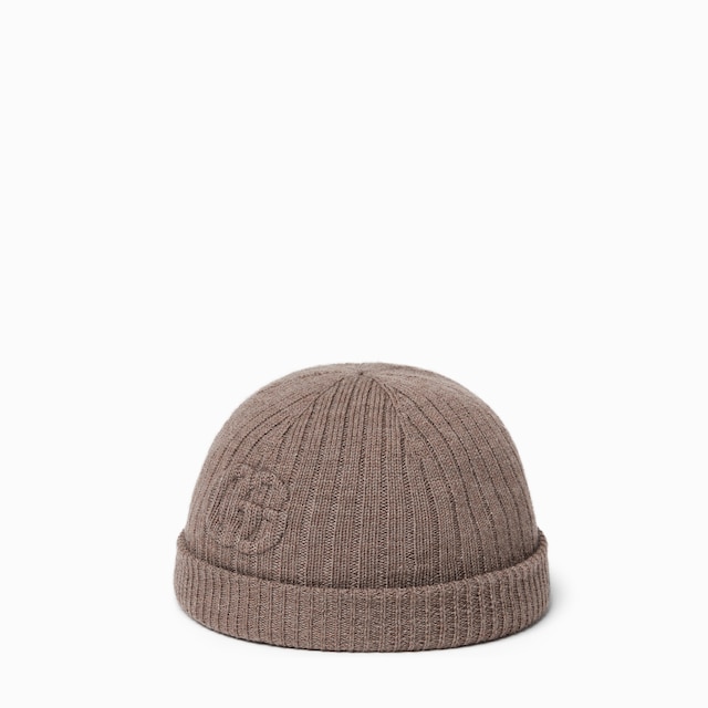 Gorro de punto de lana acanalado