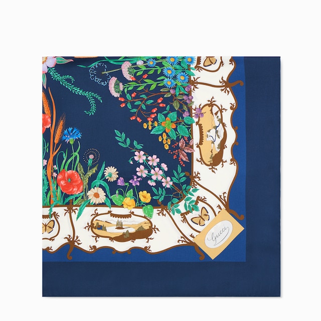 Printed silk twill carré