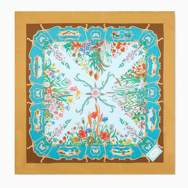 Printed silk twill carré