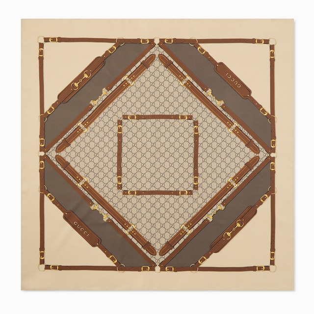 Printed silk twill carré