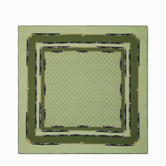 Carré in seta jacquard GG stampata