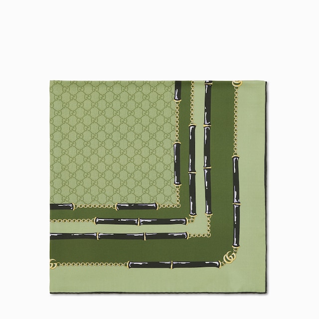 Carré in seta jacquard GG stampata