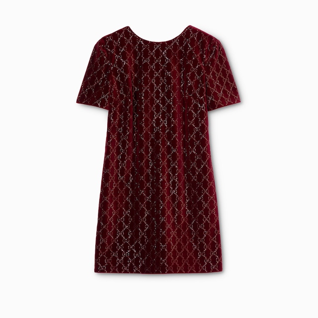Embroidered cotton velvet dress