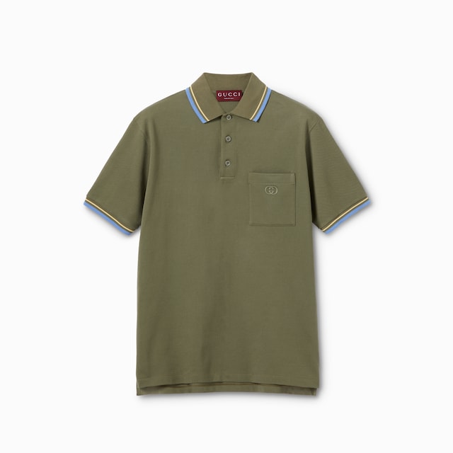 Cotton piquet polo shirt with embroidery