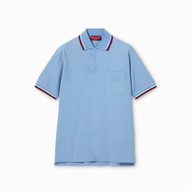 Cotton piquet polo shirt with embroidery