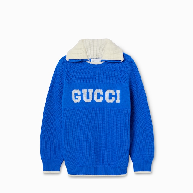 Children's wool polo sweater