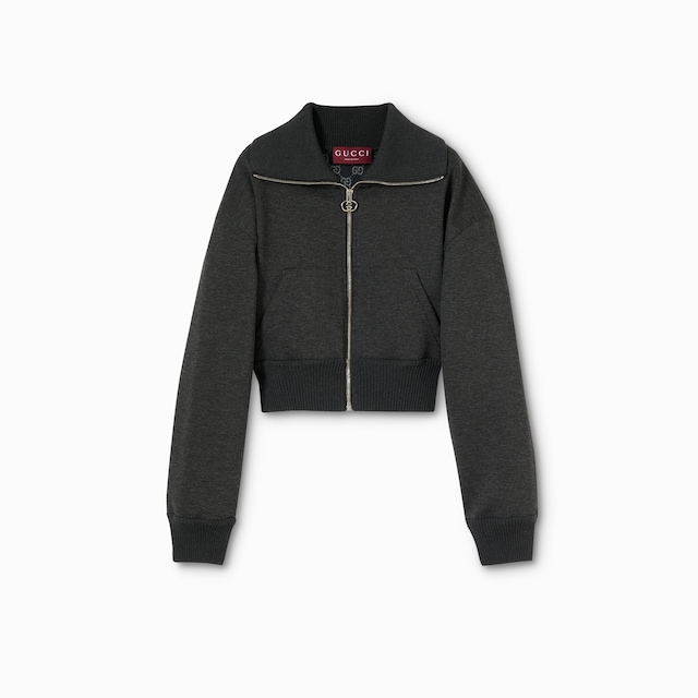 Jacke aus Jersey-Doppelgewebe mit Reißverschluss