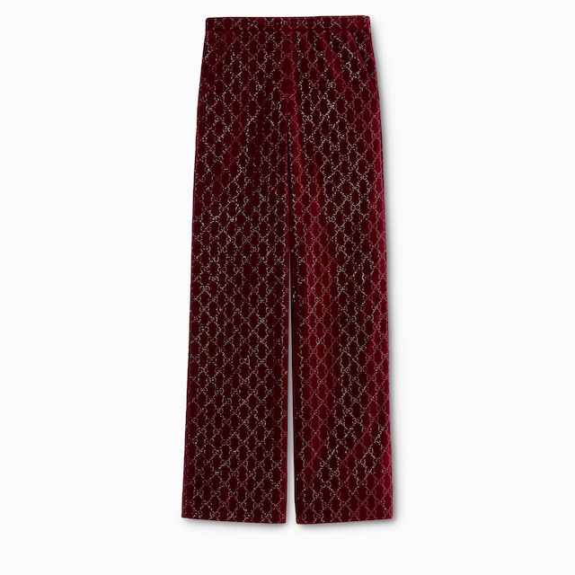 Hose aus Baumwollsamt mit Stickerei