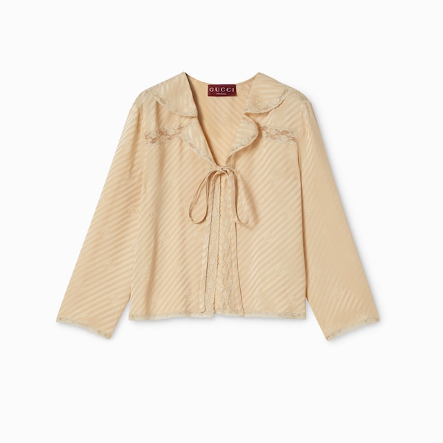 Diagonal GG silk jacquard shirt