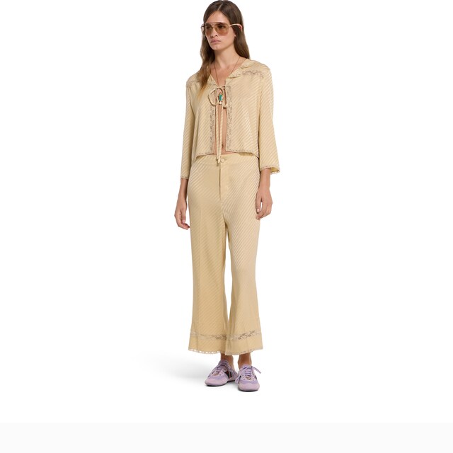 Diagonal GG silk jacquard shirt - image 4