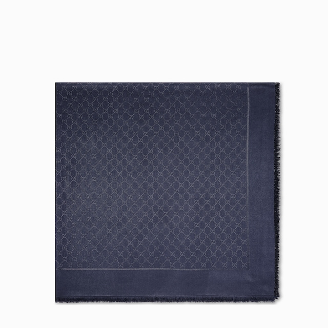 GG silk wool lamé shawl