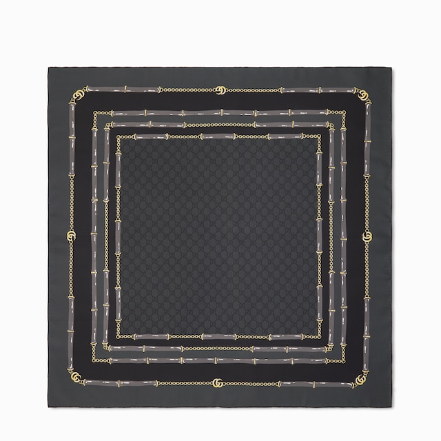 Carré in seta jacquard GG stampata