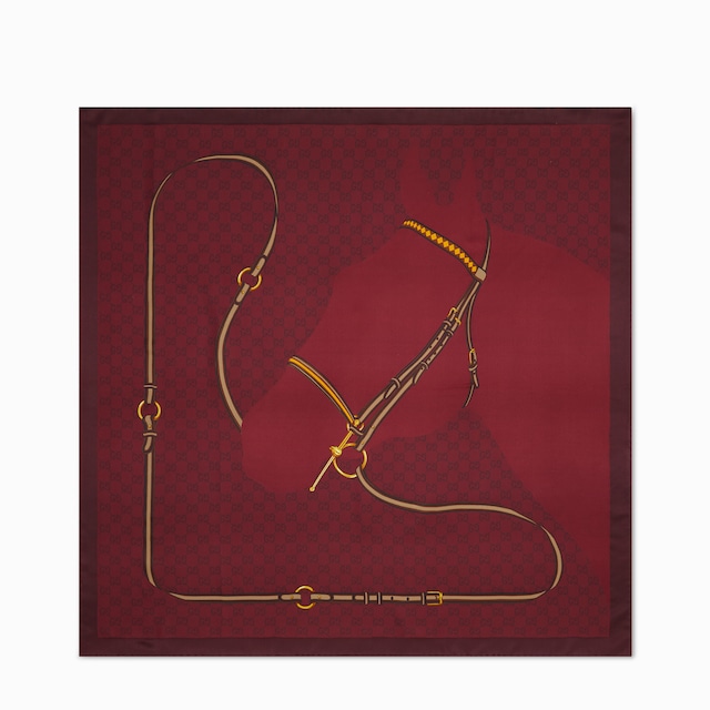 Printed GG silk jacquard carré