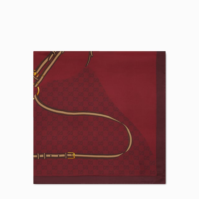 Printed GG silk jacquard carré