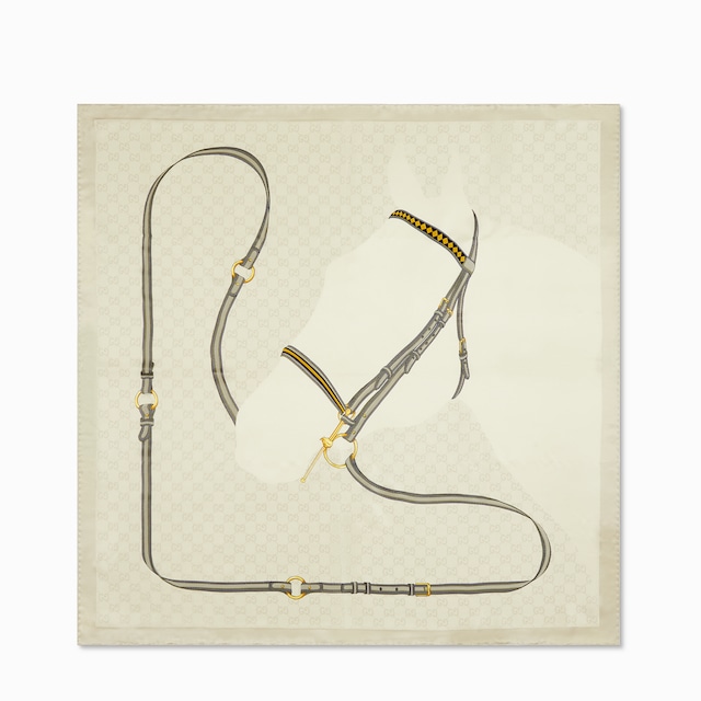 Printed GG silk jacquard carré