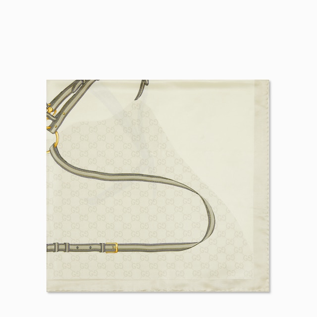 Printed GG silk jacquard carré