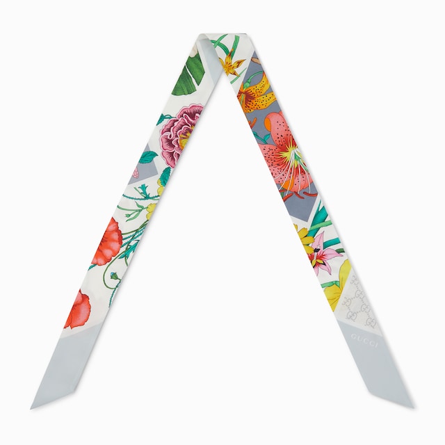 Printed silk twill ribbon