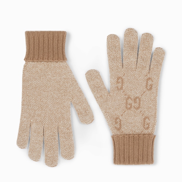 Guanti in cashmere GG lamé