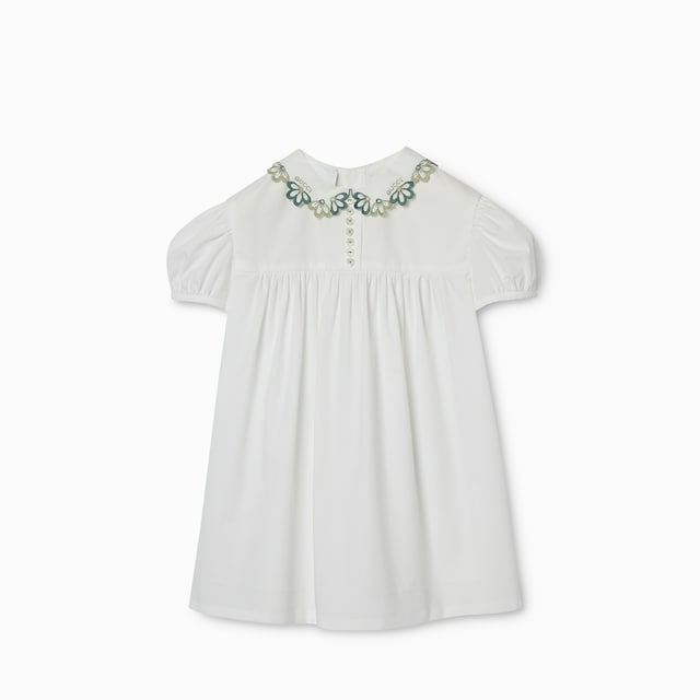 Abito neonato in cotone con ricamo