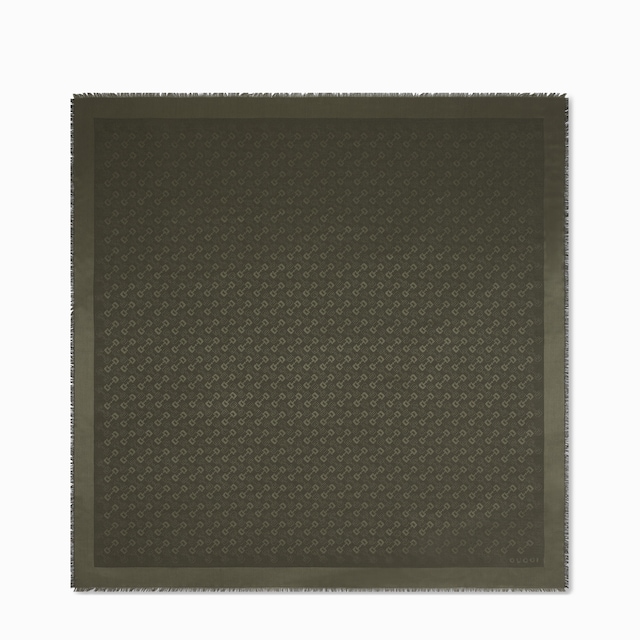 Silk wool Horsebit jacquard shawl