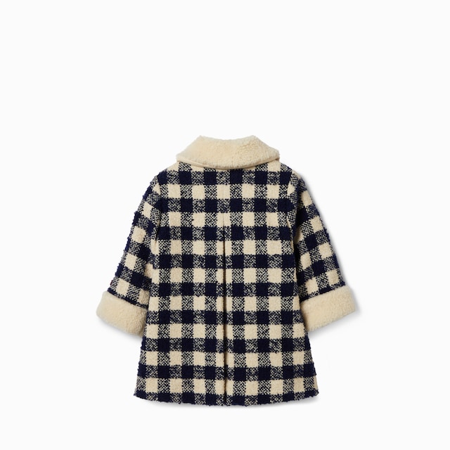 婴儿方格纹羊毛大衣