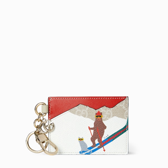 حافظة بطاقات بنقش GG مزيّنة بطبعات