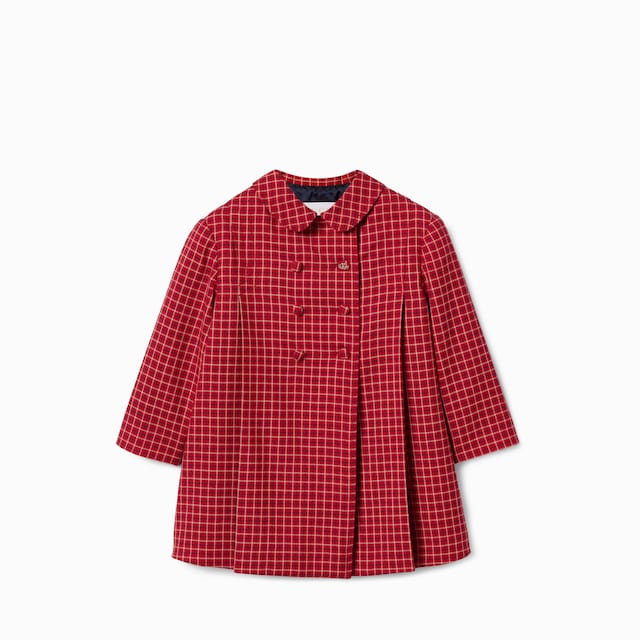Cappotto neonato in lana a quadri