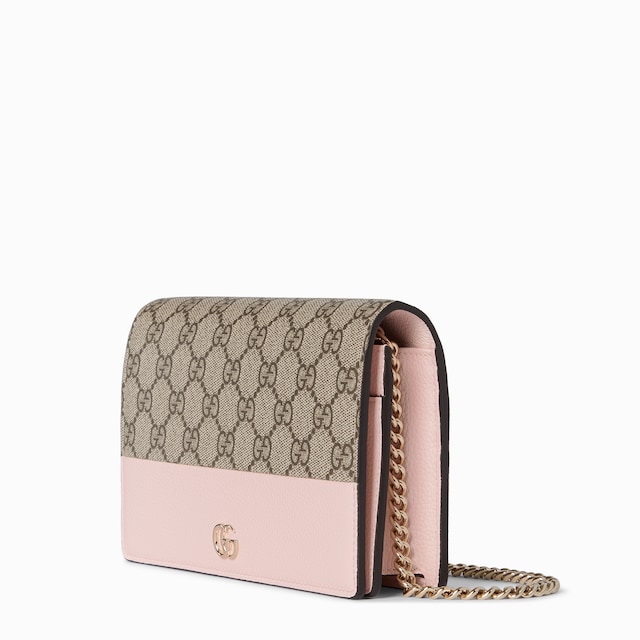 GG Marmont bi-color wallet on chain