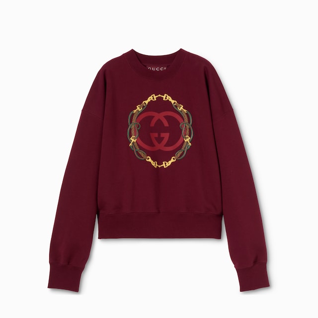 饰印花针织棉卫衣