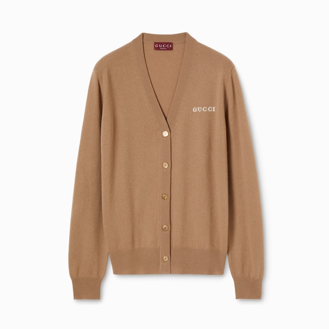 Cashmere cardigan with intarsia