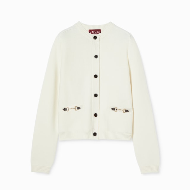 Wool cashmere cardigan with Horsebit