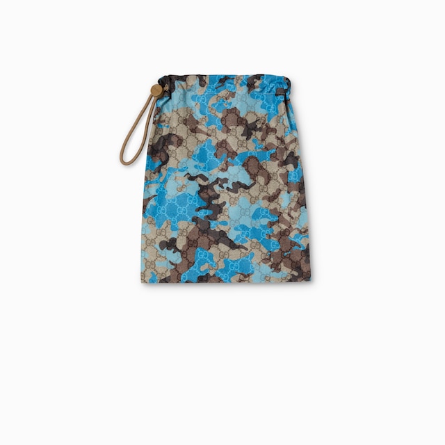 Printed technical poplin swim shorts