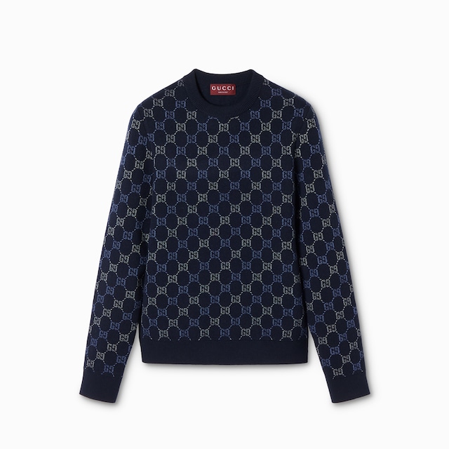 GG double wool knit sweater