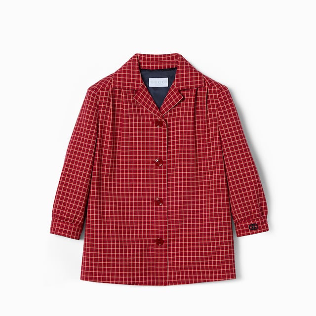 Children's check wool jacket