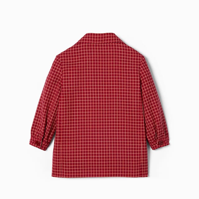 Children's check wool jacket