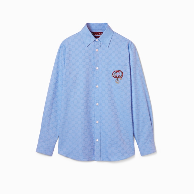 中国新年系列饰刺绣GG牛津棉衬衫