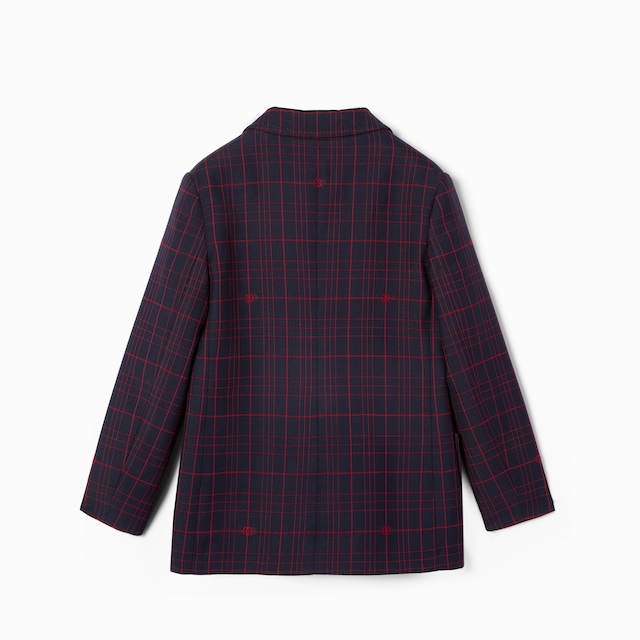 Children's Double G check wool jacket